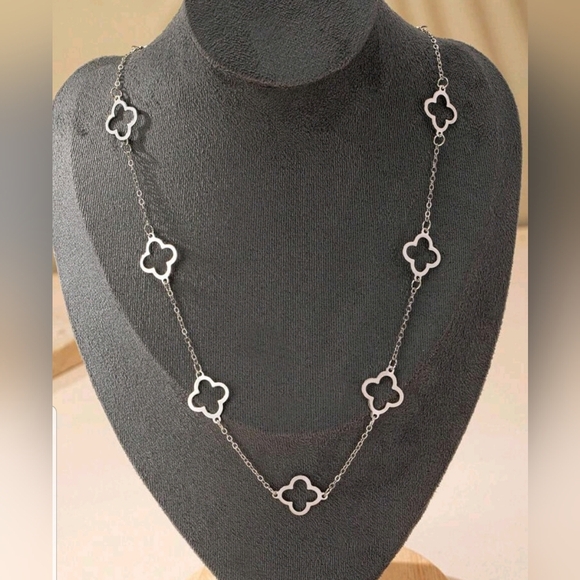 Jewelry - Four Leaf Clover Silver   Long  Necklace